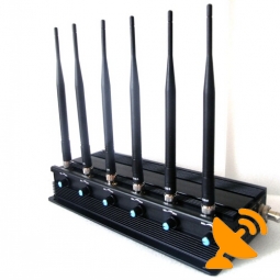 6 Antenna Adjustable High Power Mobile Phone & Wifi & UHF 400MHz-470MHz Jammer 50M