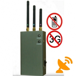 Portable 3 Antenna Cellular Phone Signal Jammer 10M