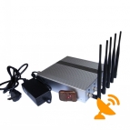 4 Antenna 5 Band Cell Phone Jammer with Remote Control 40M