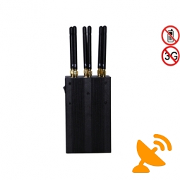 Handheld 3G 4G Mobile Signal 6 Antenna CellPhone & GPS Multifunctional Jammer 15M