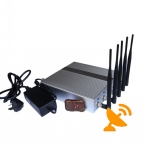 Desktop Remote Control 5 Antenna GPS Jammer Cell Phone Signal Blocker 40M