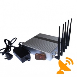 4 Antenna 5 Band Cell Phone Jammer with Remote Control 40M