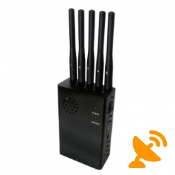 Portable 5 Antenna 3G Cell Phone Jammer + UHF Jammer + Wifi Blocker with Cooling Fan 20M