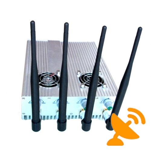 4 Antenna Adjustable Remote Control 3G Cell Phone Jammer & WIFI Jammer 30M - Click Image to Close