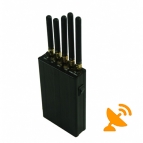 Portable 5 Antenna Cell Phone + GPS + Wifi Signal Jammer Blocker 15M