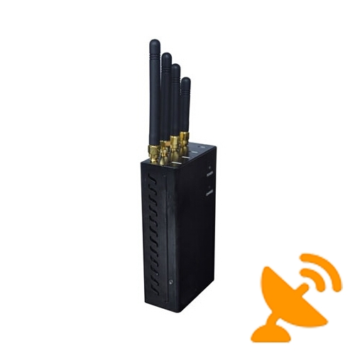 Portable 4 Antenna Cell Phone Jammer & GPS Blocker 20M - Click Image to Close