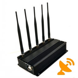 High Power 5 Antenna 3G GSM CDMA DCS PCS Mobile Phone Signal Jammer 40M