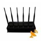 6 Antenna 3G 4G Cell Phone Jammer for Wall Mounted 40M