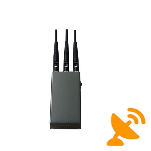 Handheld 3 Antenna Cell Phone CDMA,GSM,DCS,3G Signal Jammer 15M - Click Image to Close