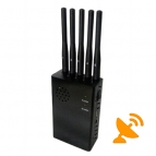 Portable 5 Antenna 3G Cell Phone Jammer + UHF Jammer + Wifi Blocker with Cooling Fan 20M