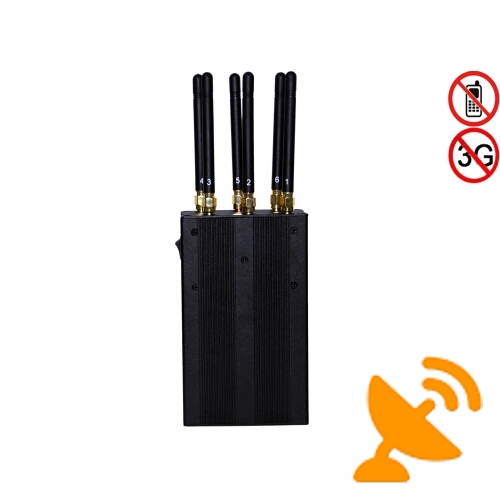 Handheld 6 Antenna 3G 4G Cell Phone Signal Jammer Multifunctional Blocker 15M - Click Image to Close