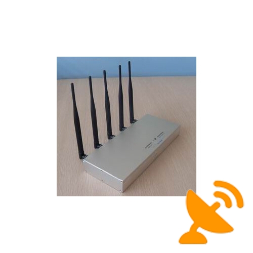 3G GSM CDMA DCS PHS 5 Antenna Cellphone Blocker Jammer with Remote Control 30M - Click Image to Close