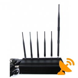 6 Antenna 3G,4G LTE Wimax Cell Phone Jammer & Lojack Jammer 40M