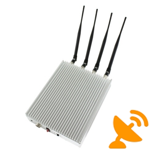 4 Antenna Adjustable Remote Control 3G Cell Phone Jammer & WIFI Jammer 30M - Click Image to Close