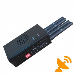 Handheld 4 Antenna Mobile Phone & Wifi 2.4G Jammer with Cooling Fan 15M