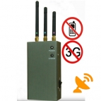 Portable 3 Antenna Cellular Phone Signal Jammer 10M