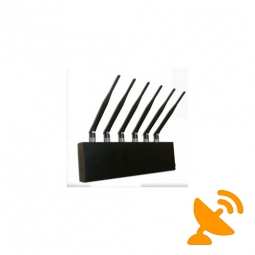 Desktop 6 Antennas Cell Phone & GPS & Wifi Signal Jammer Blocker 20M