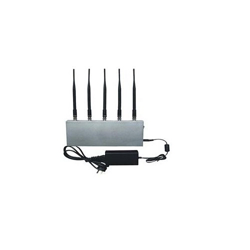 5 Antenna UHF Audio Jammer & 3G Cell Phone Signal Blocker 20M