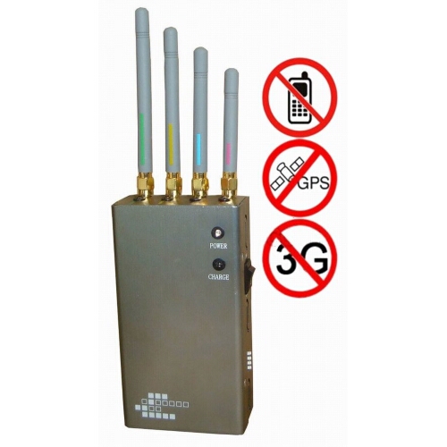 4 Antenna Portable GPS & GSM,CDMA,DCS,PHS,3G Cell Phone Jammer 10M