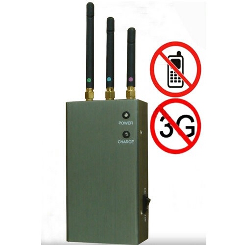 Portable 3 Antenna Cellular Phone Signal Jammer 10M