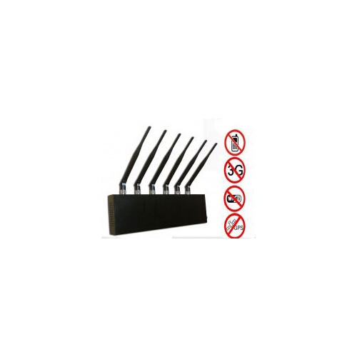 Desktop 6 Antennas Cell Phone & GPS & Wifi Signal Jammer Blocker 20M