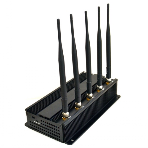 High Power 5 Antenna 3G GSM CDMA DCS PCS Mobile Phone Signal Jammer 40M