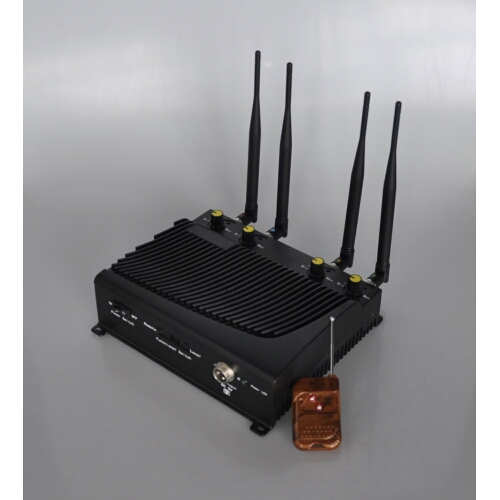Adjustable 4 Antenna Mobile Phone & GPS Jammer with Remote Control 40M