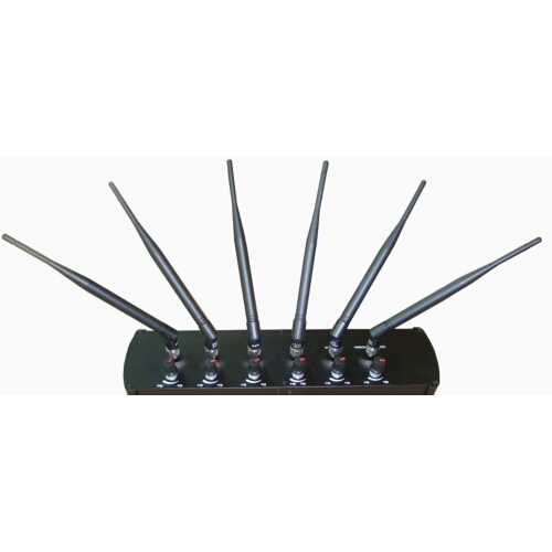 6 Antennas High Power Adjustable Cell Phone Jammer & Wifi GPS Signal 50M