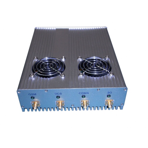 25W High Power 4 Antenna 3G Cell Phone Signal Jammer with Cooling Fan 50M